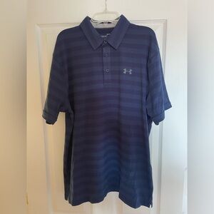 Under Armour men’s loose heatgear navy polo, size Large